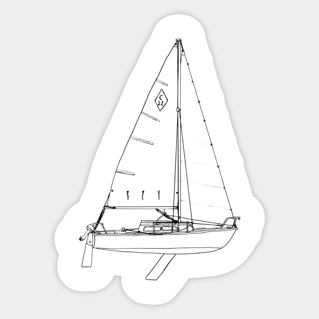 Sailboat - Catalina 22 Sticker by mycologist